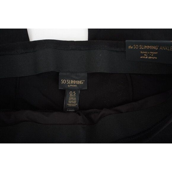 Chico's So Slimming Womans Ankle Pants Size 0.5 XS Black Stretch Brigitte NWT - Picture 7 of 7